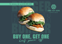 Double Burger Promo Postcard