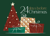 Elegant Christmas Countdown Postcard