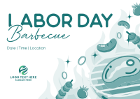 Labor Day Barbecue Party Postcard