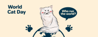 World Cat Day Sketch Facebook Cover Image Preview