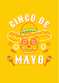 Happy Cinco De Mayo Skull Flyer