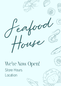 Seafood Minimalist Script Flyer