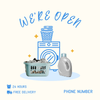 Laundry Shop Launch Instagram Post Design