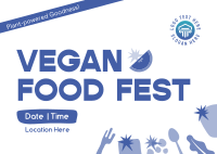 Blocky Vegan Food Fest Postcard