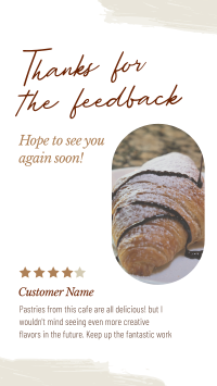 Cafe Customer Feedback Facebook Story