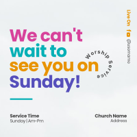 Colorful Sunday Service Instagram Post Design