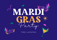 Mardi Gras Party Postcard