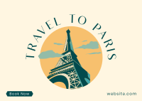 Paris Travel Booking Postcard Design