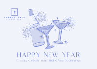 New Year Cheers Postcard