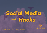 Social Media Hacks Postcard Design