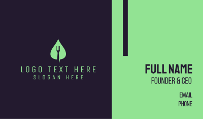 Leaf Fork Vegan Food Business Card