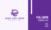 Purple E Tech Business Card Design