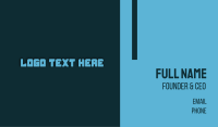 Blue Futuristic Text Business Card
