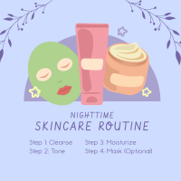 Nighttime Skincare Routine Instagram Post