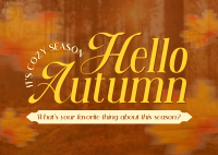 Autumn Favorite Season Postcard Design