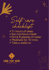 Self care checklist Poster