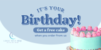 Birthday Cake Promo Twitter Post Design