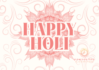 Holi Greeting Flourishes Postcard Image Preview