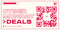 Retro Cyber Monday Twitter Post Design