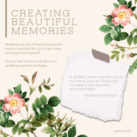 Creating Beautiful Memories Linkedin Post Design