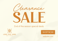 Minimalist Clearance Sale Postcard