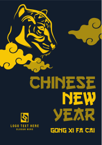 New Year Tiger Illustration Flyer