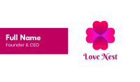 Pink Love Clover Business Card Image Preview