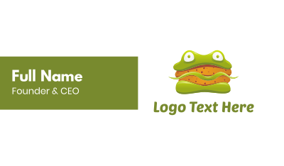 Frog Sandwich Burger Business Card