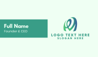 Green Organic Letter M  Business Card Design