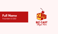 Waffle Cherry Castle Cake Business Card