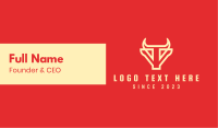 Yellow Bull Letter T Business Card Design