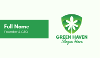 Green Cannabis Shield  Business Card Image Preview