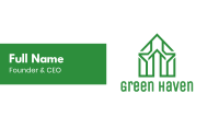 Green House Outline Business Card Image Preview