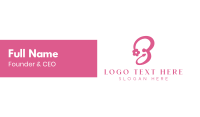 Pink Flower B Stroke Business Card