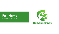 Green Leaves Person Business Card Image Preview