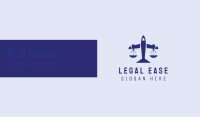 Blue Legal Plane Scales Business Card