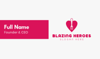 Pink Heart Fork Business Card Image Preview