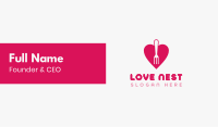 Pink Heart Fork Business Card Image Preview