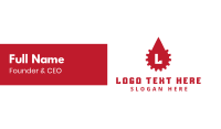 Red Gear Lettermark Business Card