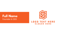 Edgy Orange Letter S Business Card