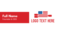 American Flag Paddle Business Card Design