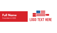 American Flag Paddle Business Card