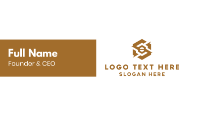 Gold Mechanical Hexagon Business Card Image Preview