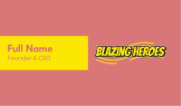 Yellow Cartoon Superhero Wordmark Business Card Image Preview