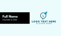 Rocket Lettermark Message Business Card