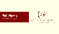 Elegant Leaves Lettermark Business Card Design