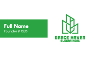 Green Sharp Geomtry Business Card Design