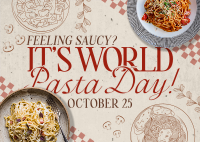 Rustic Pasta Day Postcard