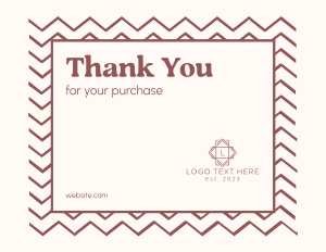Ethnic Zigzag Thank You Card Image Preview