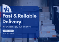 Reliable Courier Delivery Postcard Design